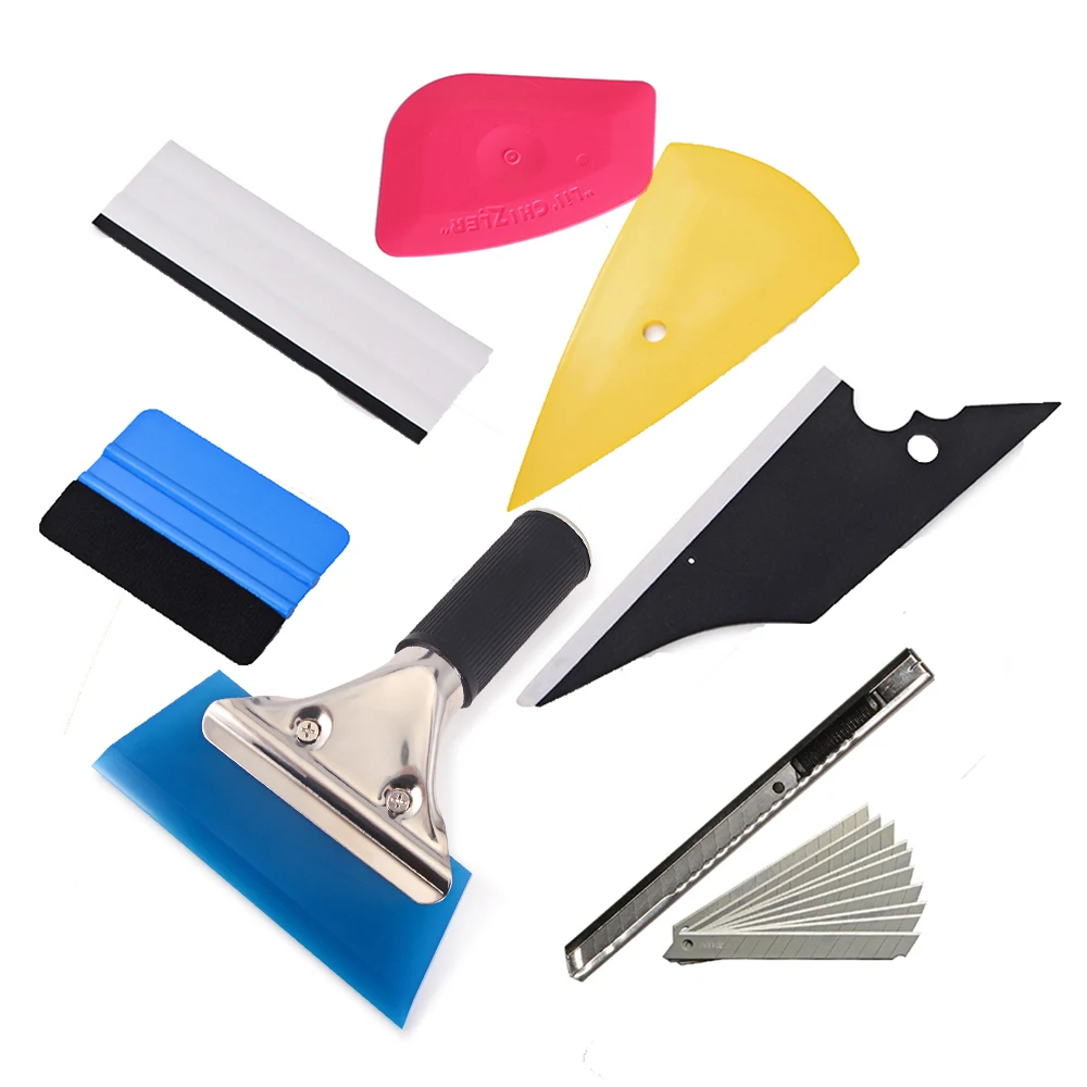 Cena EHDIS 8 sztuk folia zaciemniająca okna zestaw narzędzi winylowa naklejka na samochód narzędzie folia Film ściągaczka nóż do papieru zestaw Auto urządzenie do stylizacji samochodów akcesoria