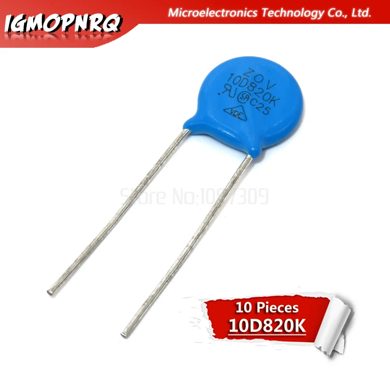 

10pcs varistor 10D820K 82V piezoresistor 10D802