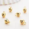 20 Uds. De Latón chapado en oro de 3MM, 4MM, 24K, con cuentas colgantes de goma, joyería DIY de alta calidad ► Foto 2/5