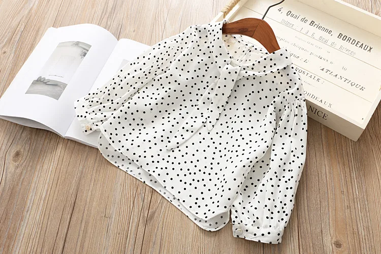 Camisas para Bebê Meninas Chiffon Camisa Blusa Vinho Vermelho Dot Manga Longa Primavera Menina Básico Roupas 2020 Crianças Bonito Topos 10 Weddings & Events