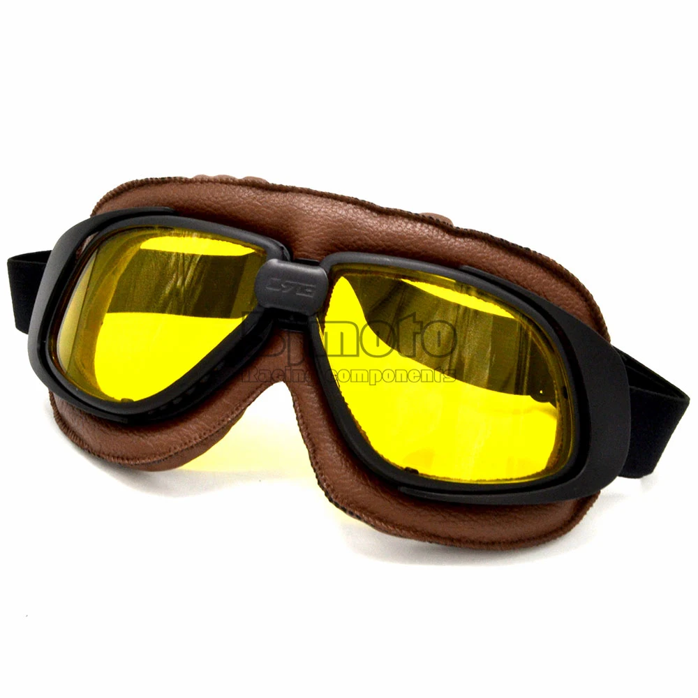 Universal helmet goggles with yellow lens motorcycle goggle vintage
