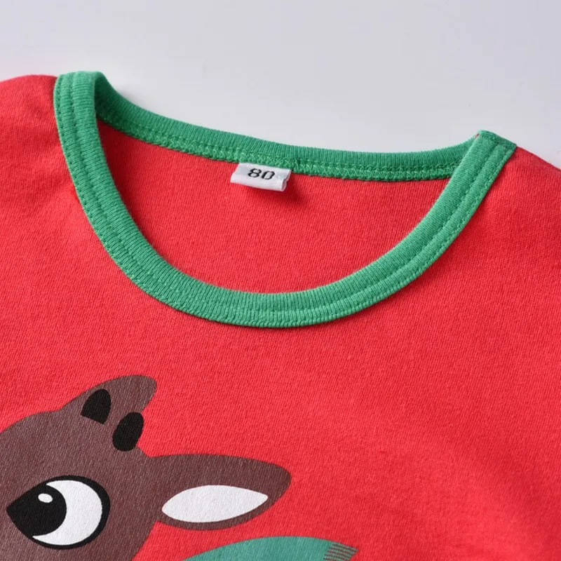 Одежда унисекс детские пижамы Красный Рождественский лось комплекты одежда для сна с длинными рукавами и рисунком для маленьких мальчиков и девочек футболка+ штаны в полоску 2 предмета