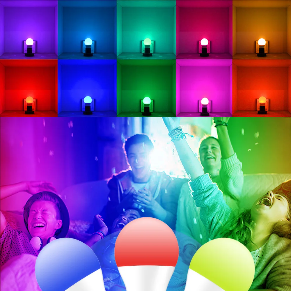 

10W 15W RGB LED Bulb E27 16 Colors Changing Atmosphere Lighting LED Lamp Flash Strobe Fade Mode Bar KTV Home Decorative Lights