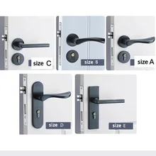 Black solid space aluminum door locks Continental bedroom minimalist interior door handle lock cylinder security locks Packages Black solid space aluminum door locks Continental bedroom minimalist interior door handle lock cylinder security locks Packages