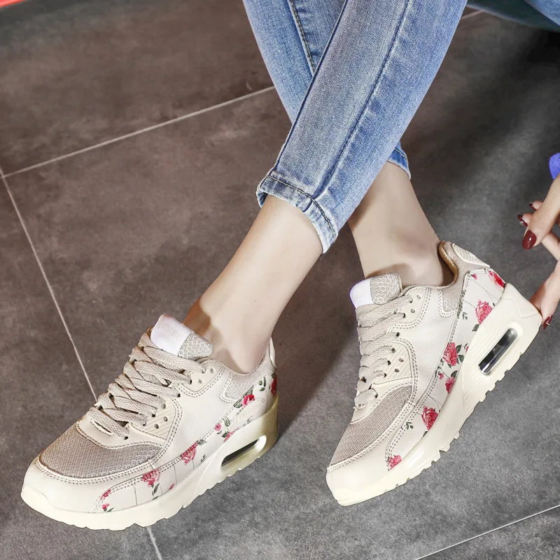 

Max Sosa Spring And Summer Breathable Women Shoes Air cushioned Running Lace-up Sport Shoes 90 Sneakers