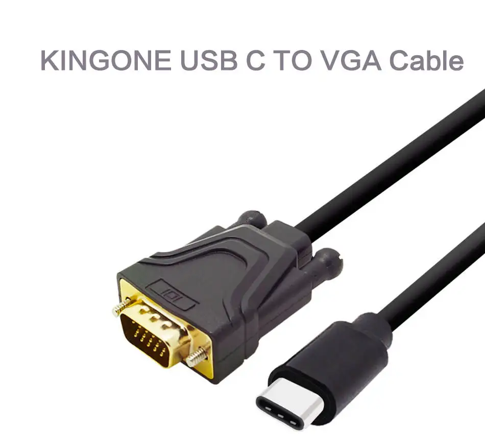 USB Type C to VGA Cable 1080P Video Cable for Macbook Huawei Mate 10 Pro Samsung S8 S8+ Note 8 Dell XPS VGA Thunderbolt Cable (1)