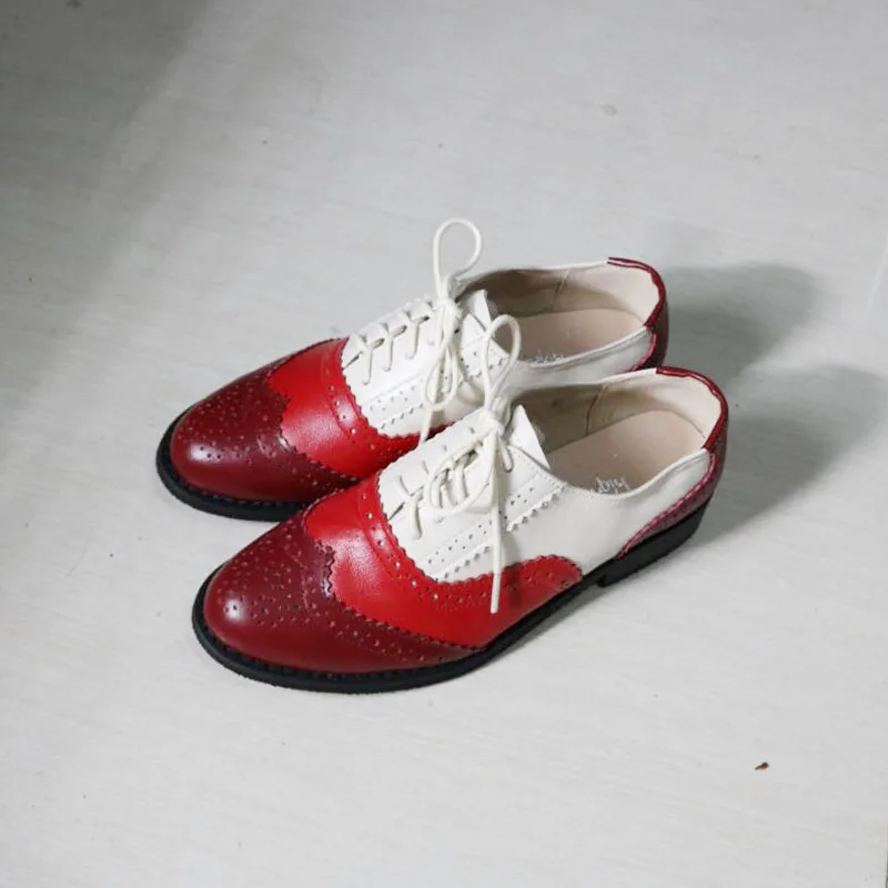 Новинка года; Модные Винтажные женские туфли-оксфорды на плоской подошве со шнуровкой; женская повседневная обувь на плоской подошве; размеры 34-43