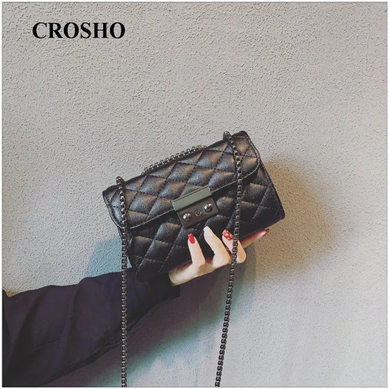

CROSHO Small Fragrant Wind Crossbody Small Bag Female Mini Diamond Lattice Bags