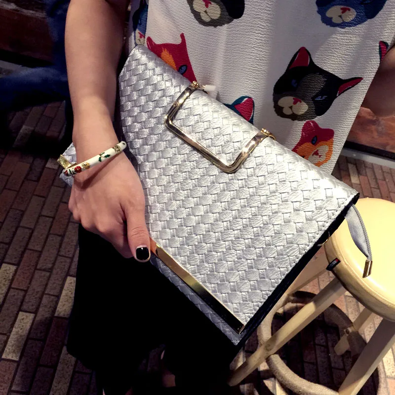 Luxury Handbags Women Bags Designer 2018 Fashion European Woven Bag Envelope Bag Women Day Clutch Evening Bags Handbag Mujer