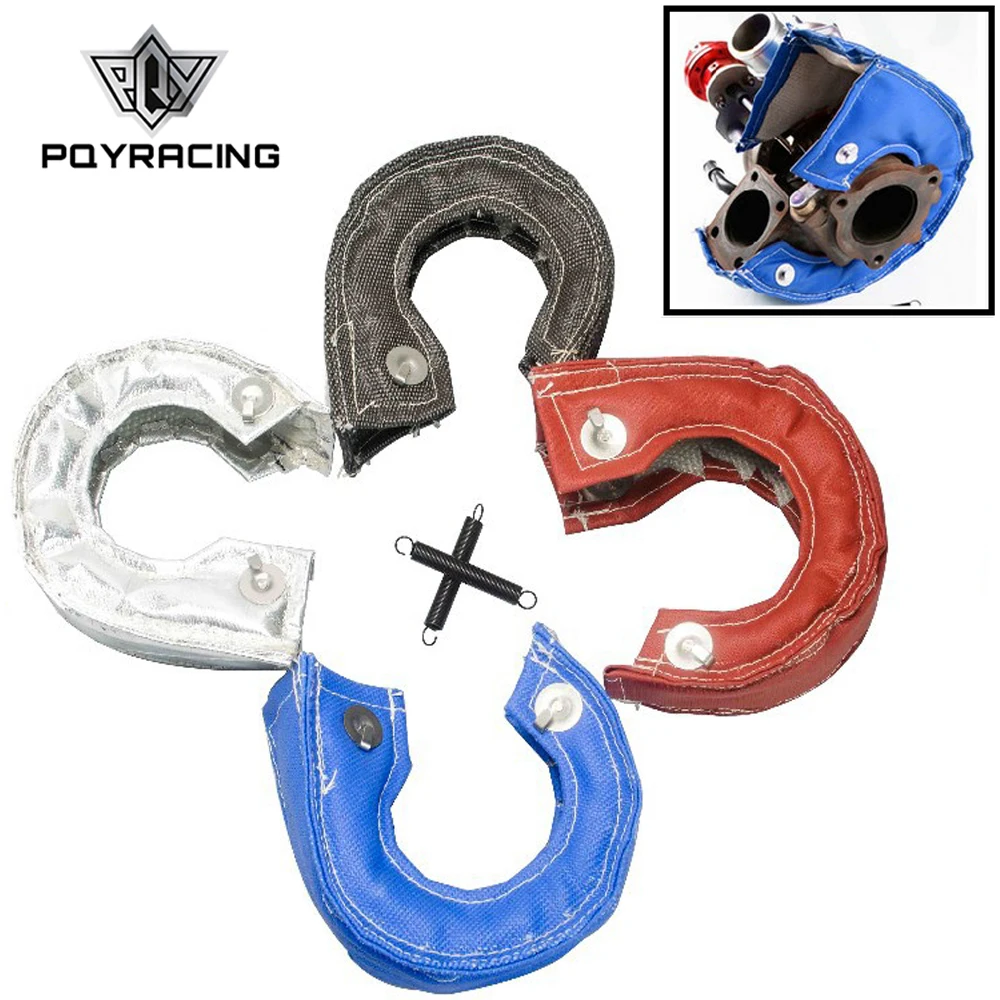

PQY - T3 T25 T28 GT25 GT35 Turbo/Turbocharger Heat Shield Blanket Cover Wrap-Black,Red,Grey,Blue PQY1302
