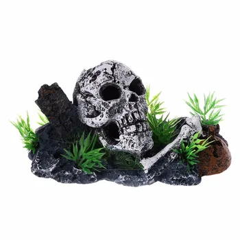 

Pirate Skull Skeleton Aquarium Ornament Hiding Cave Fish Tank Decoration Decor N27 Drop Ship