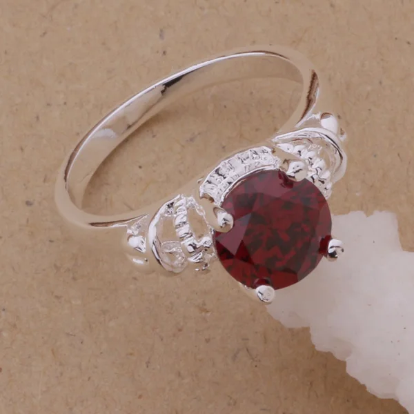 AR086 Fashion Jewelry Silver Color Gifts Popular Rings For Women Large Red Inlay /afaaiwha Avsajmza | Украшения и аксессуары