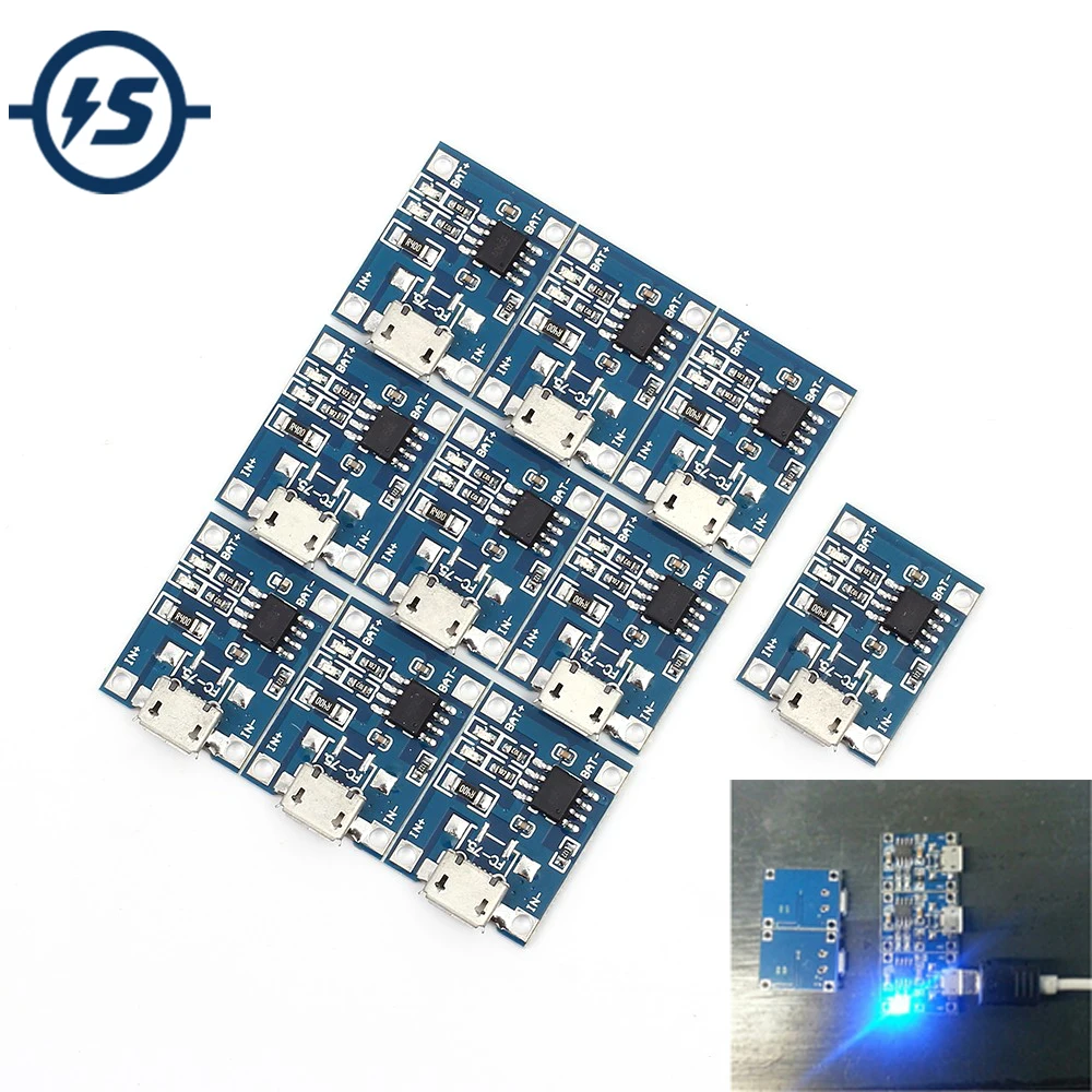 10 шт./лот TP4056 5 в 1A модуль зарядного устройства Micro USB 18650 литиевая батарея зарядная