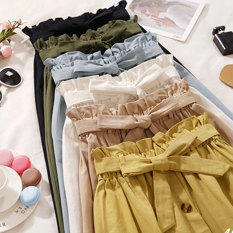 Surmiitro Summer Skirts Womens 2018 New Midi Knee Length Korean Elegant Button High Waist Skirt Female Pleated Sun School Skirt Skirts