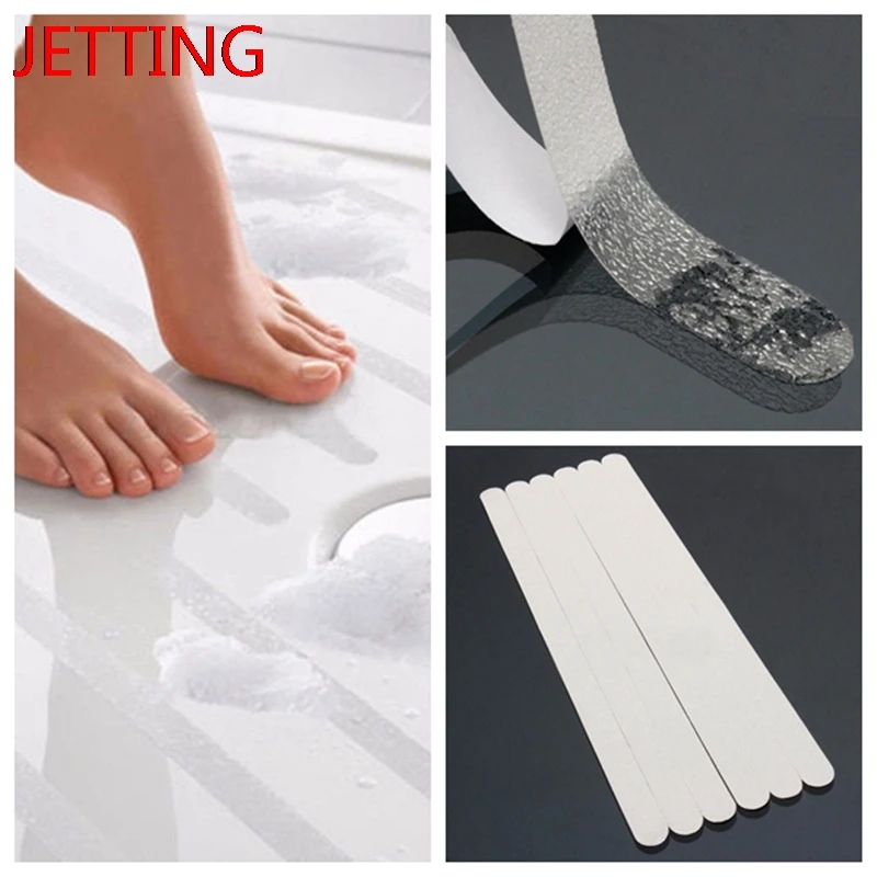 

Hot 6PCS/lot Anti Slip Bath Grip Stickers Shower Strips Pad Flooring Safety Tape Mat Applique Sticker Bath Tub Hardware