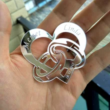 30 шт. Персонализированные 6 см зеркало обручальное кольцо с сердцем украшения сувениры акриловые для пользовательские подарки на вечеринку, помолвку