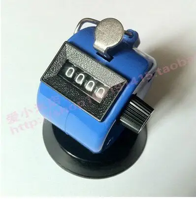 

Promotional Gift Plastic 4 Digit Number Digital Hand Ring Tally Counter Blue