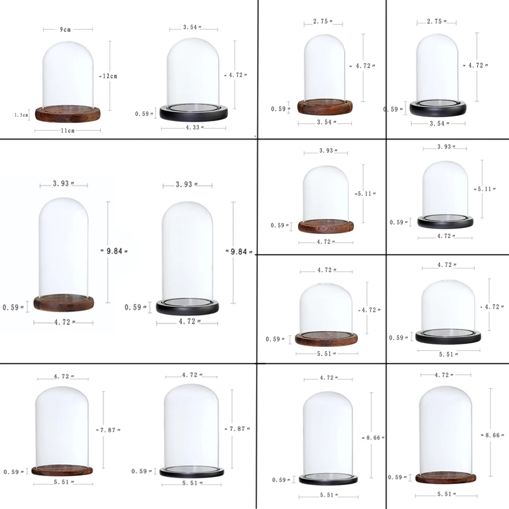 Premium Clear Glass Cover Landscape Vase Terrarium Flower Container Dome Xmas Wedding Party Home Decoration