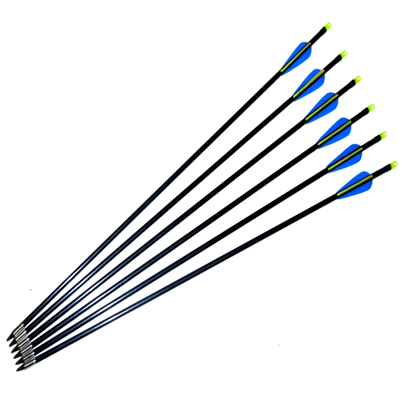 Free shipping 28''29"30"32" Fibreglass Steel Tip Archery Arrows Nocks