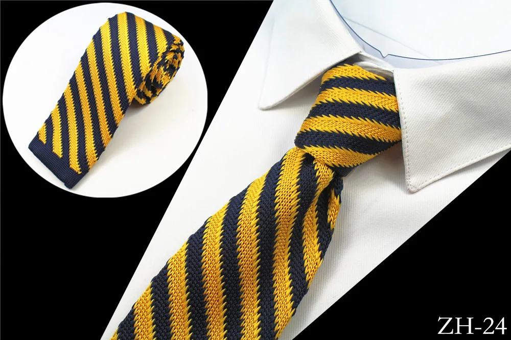 Knit Tie For Men Slim Narrow Neckties Wedding Party