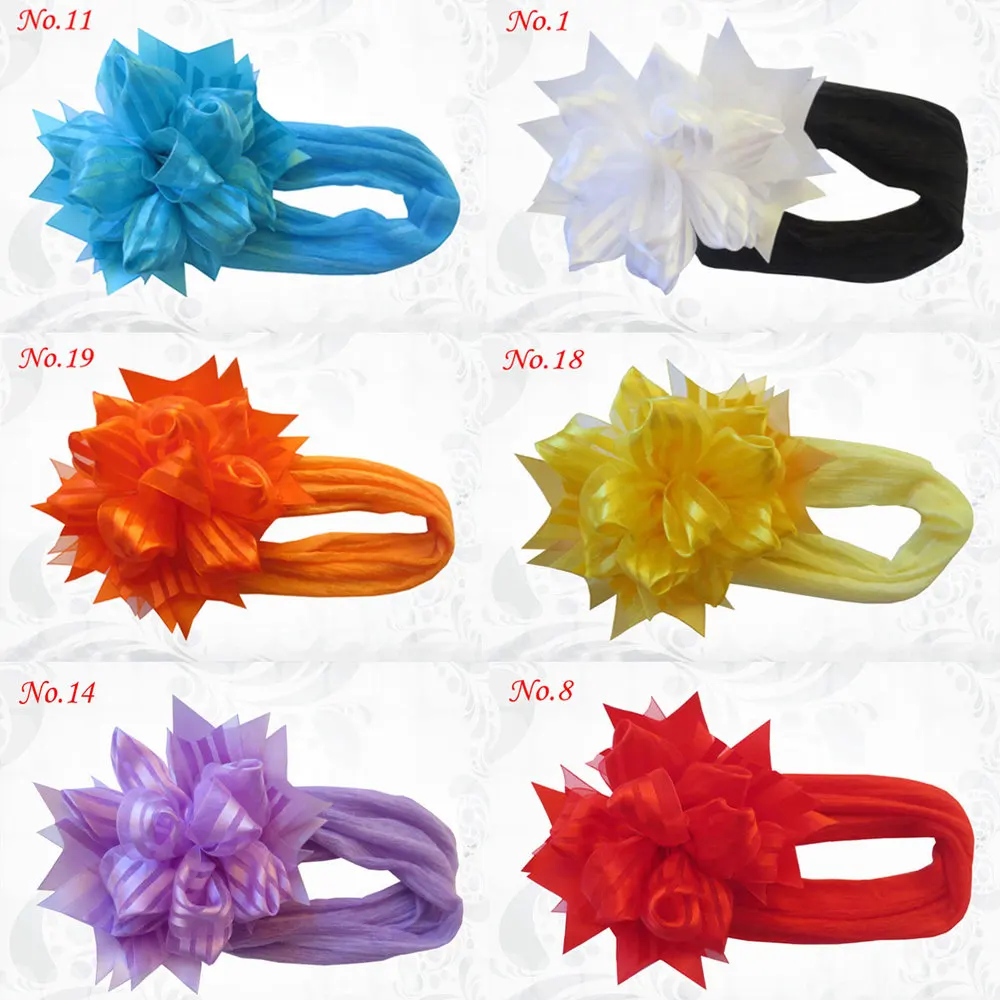 10 BLESSING Good Girl Hair Accessories 4.5" Loopy Puffs Fireworks Bow Elastic 