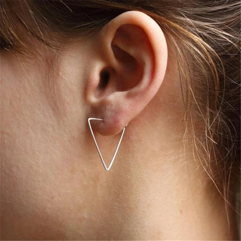 

Triangle Earrings Handmade Jewelry Charm Hammered Gold Filled/925 Silver Brincos Pendientes Custom Earrings for Women Oorbellen