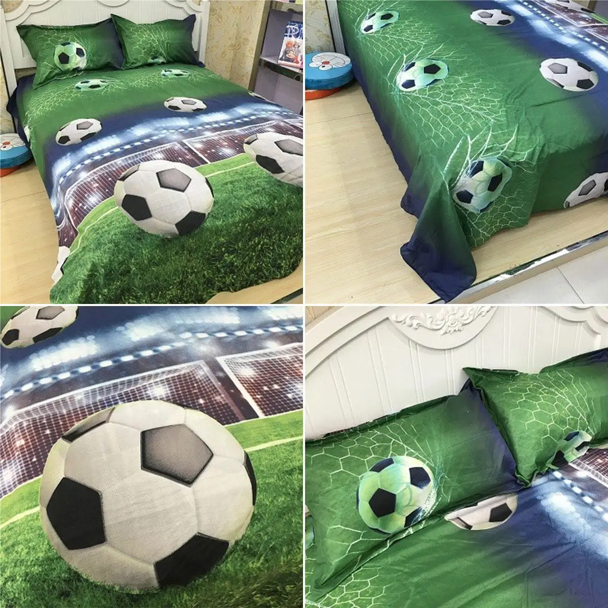3 шт. постельное белье 3D постельное бельё футбол печатных одеяло подушки покрывало модное покрывало для футбольной игры