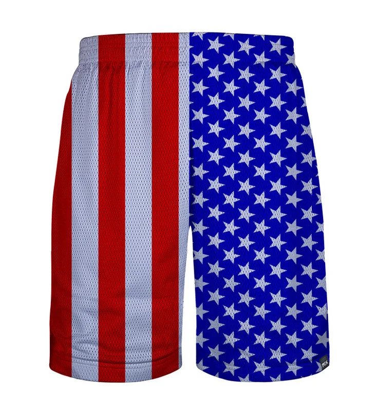 New summer fashion mens shorts Hip hop American flag printing casual