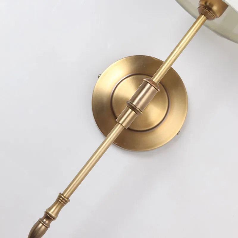 Kaufen Moderne Wand Lampe Echt Kupfer Wandleuchter Stoff Lampenschirm Bad Spiegel Nachttisch Leuchten Hause Beleuchtung BLW040