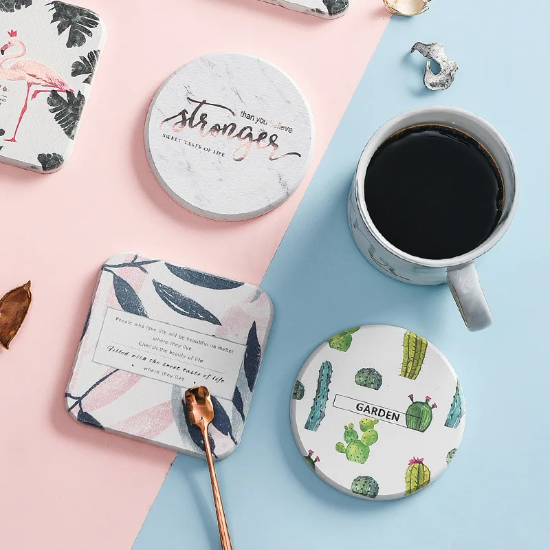 Heat Resistant Coffee Cup Mats Non-slip Mug Drink Pads for Dining European Style Decoration Accessories Round Table | Дом и сад