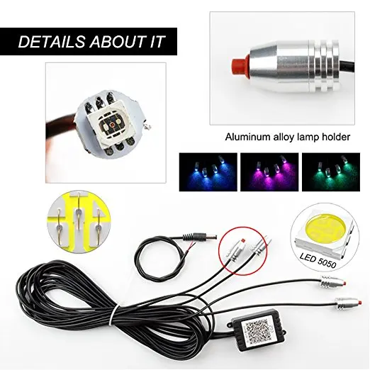 New Sound Active EL Neon Wire Strip Light RGB LED Car Interior Light Multicolor Bluetooth Phone Control Atmosphere Light 12V Kit New Sound Active EL Neon Wire Strip Light RGB LED Car Interior Light Multicolor Bluetooth Phone Control Atmosphere Light 12V Kit