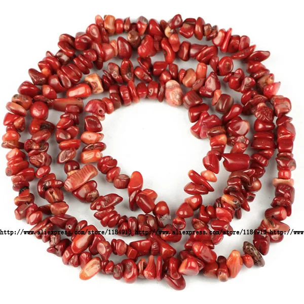JHNBY, натуральный камень, белый кристалл, красный коралл, авантюрин, неправильные гравийные бусины, 3" нитка, ювелирный браслет, аксессуары, сделай сам - Цвет: SS23 Red coral