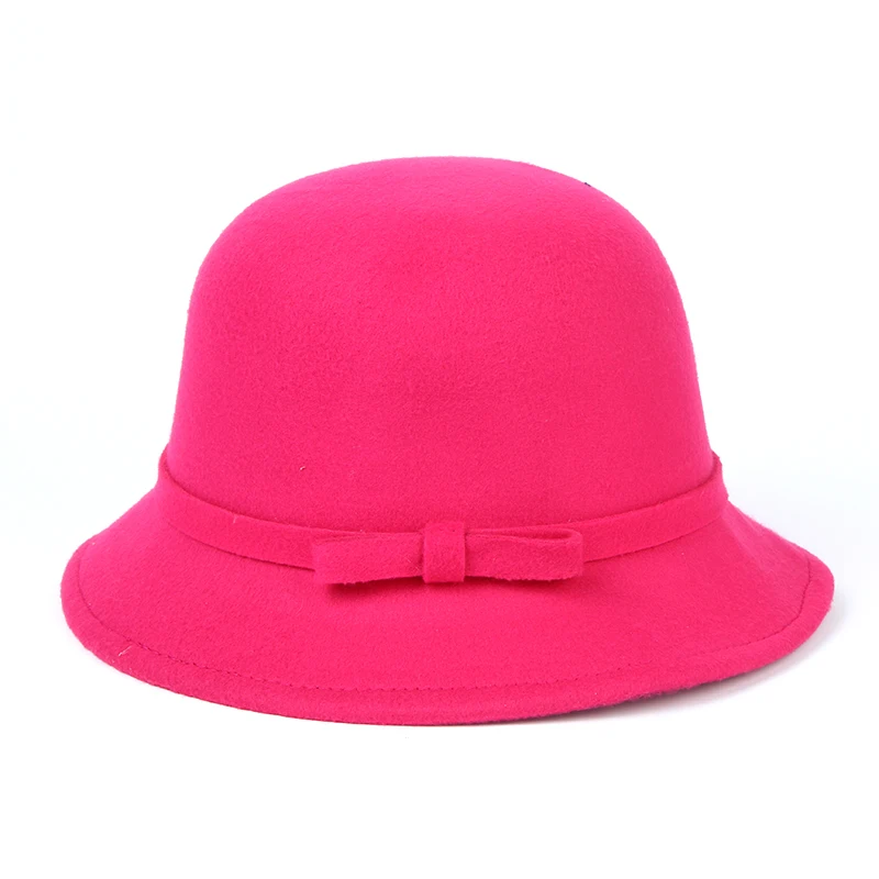2018 New Elegant Formal Women Round Top Hats Solid Color ...