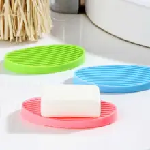 Модные яркие Силиконовые Гибкая овальные Мыльница пластина дома Ванная комната мыльница LX2938