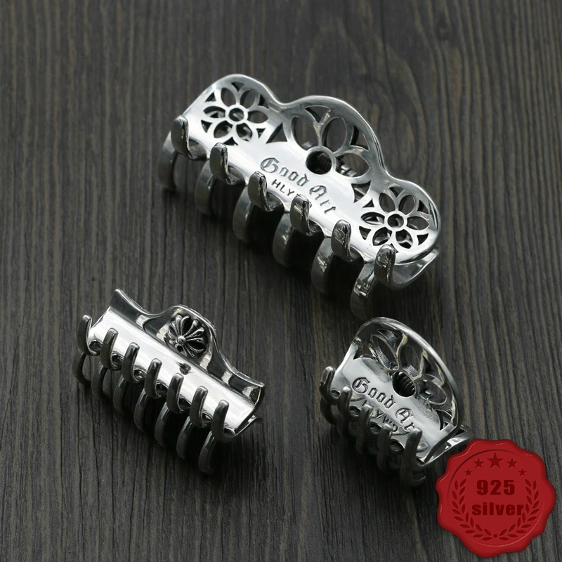 

S925 sterling silver hairpin fashion simple personality punk style hair accessories cross letter shape creative gift hot sale