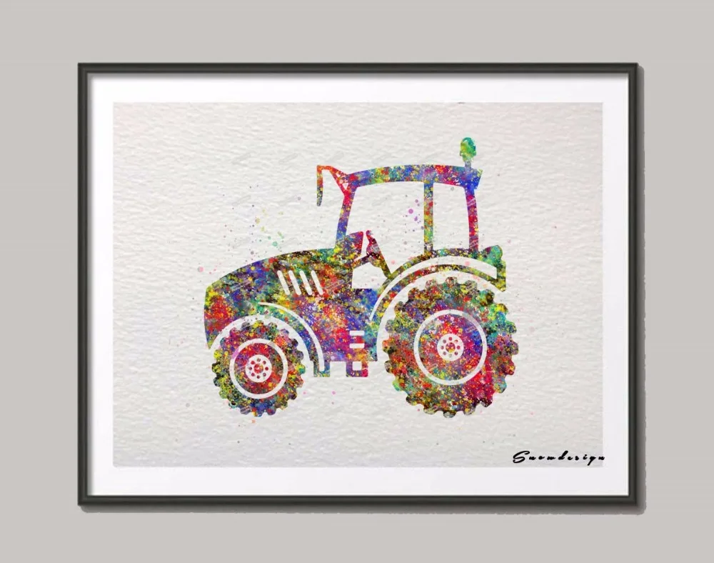 Diy Rikivity Tractor De Granja Lienzo De Pintura Del Arte De La