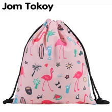 Jom Tokoy модная сумка на шнурке с принтом Фламинго Mochila Feminina рюкзак на шнурке Женский Повседневный Рюкзак для девочек 29033