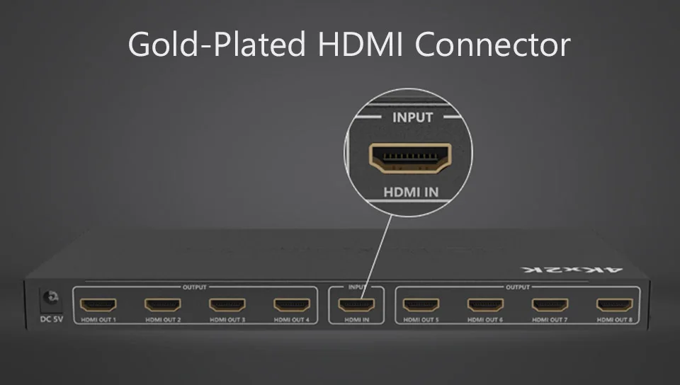 Unnlink HDMI разветвитель 1X8 UHD 4K* 2K@ 30Hz FHD 1080P@ 60Hz 3D 1 In 8 Out для компьютера Smart Светодиодный tv MI Box проектор ps3 4 монитор