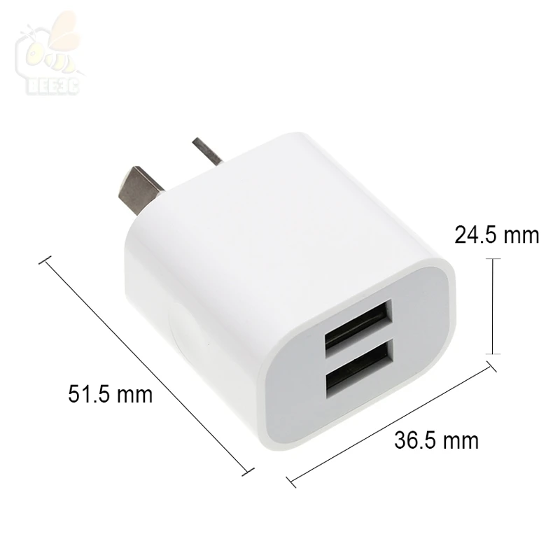 AU Plug Two USB 2USB Ports Phone Charger DC 5V 2A Output Power Adapter