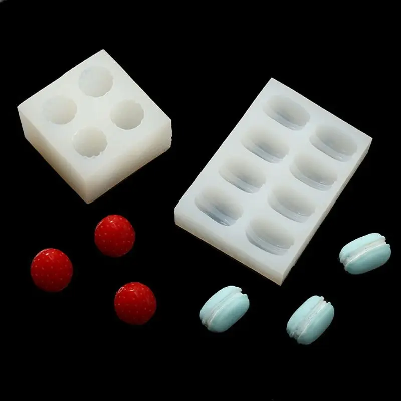 

DIY Simulation Food Strawberry Macaroon Silicone Resin Mold Jewelry Making Tools