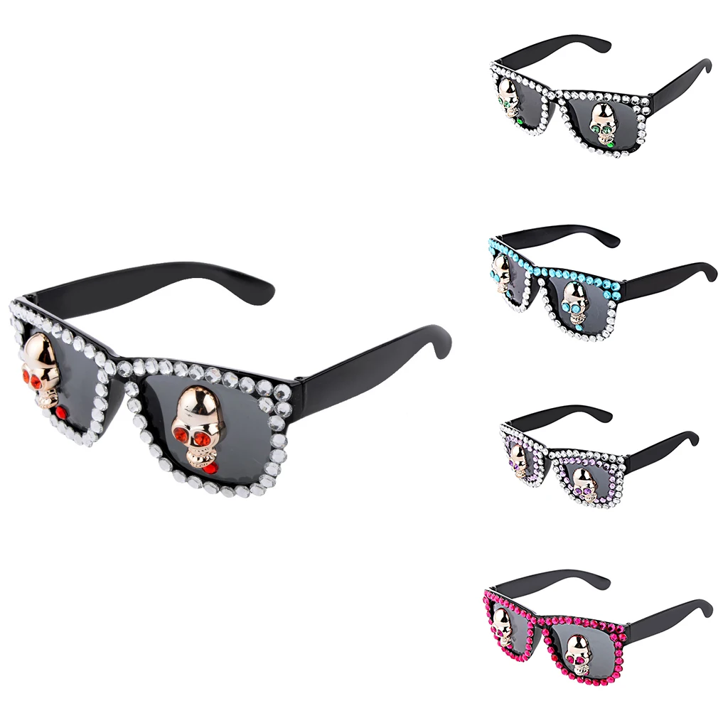 Halloween Glasses Fancy Dress Costume Beach Party Skull Chain Rivet