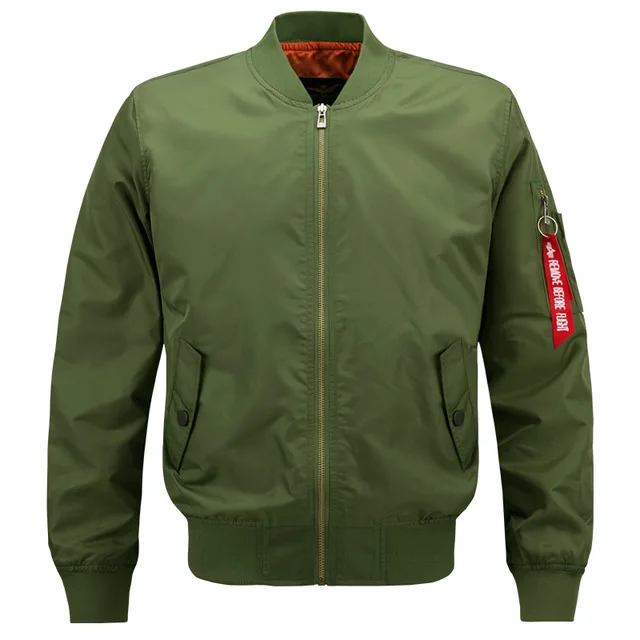 Бейсбольная куртка-бомбер размера плюс M-8XL, Мужская демисезонная тонкая куртка-пилот, армейский зеленый цвет, мужская верхняя одежда - Цвет: Зеленый