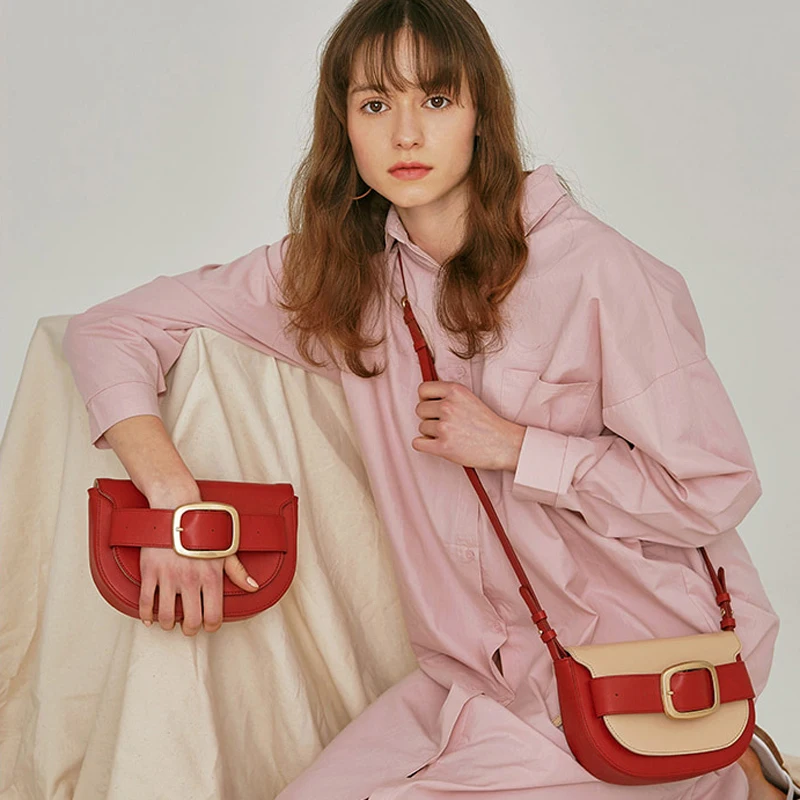 

Designer Retro Semi-circular Saddle Bag for Women Simple Shoulder Bag Crossbody Bags for Women Evening Clutch Purse Bolsa Mujer