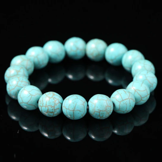 

Good quality 12MM natural tur-quoise stone beads bracelet,Cheap chunky tur-quoise infinity bracelet,tur-quoise chunky bracelet