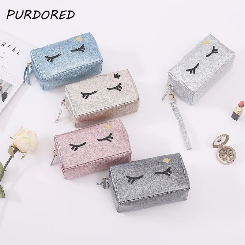 

PURDORED 1 pc Eyelash Cosmetic Bag For Make Up PVC Travel Make Up Organizer Bag Beautician Functional Bags Dropshipping