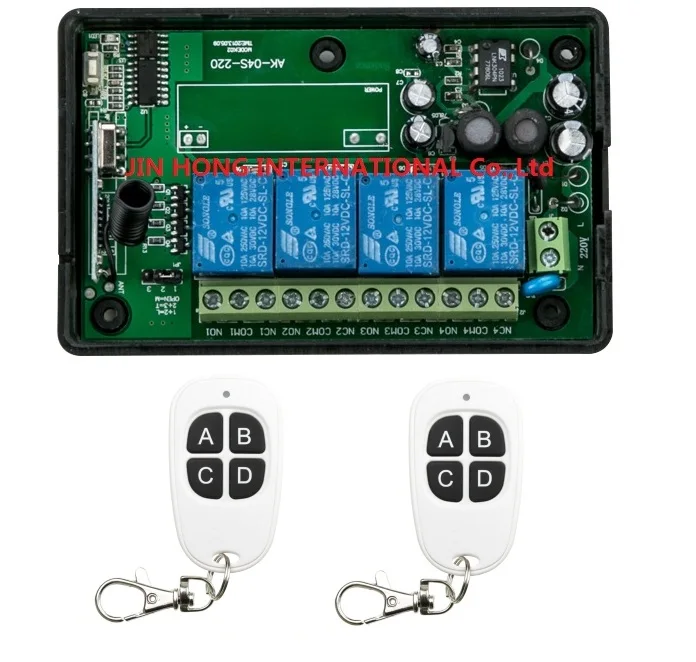 

85v~250V 4CH 10A RF Wireless Remote Control Switch System teleswitch 2 transmitter & 1 receiver relay Receiver Smart Home Switch