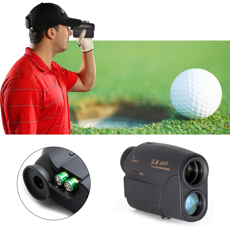 

Compact 7x25 600m Laser Range Finder Golf Rangefinder Hunting Telescope Monocular Distance Meter Speed Tester