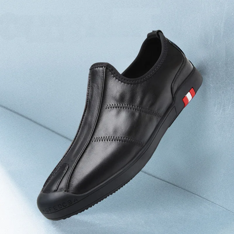 

Spring and autumn men's shoes new sets of feet casual leather shoes top layer leather breathable comfortable trend men's shoes