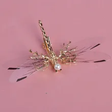 Модные золотые заколки Стрекоза головной убор прозрачные крылья Стрекоза заколки для волос инструменты для ухода за красотой аксессуары для волос Прямая поставка