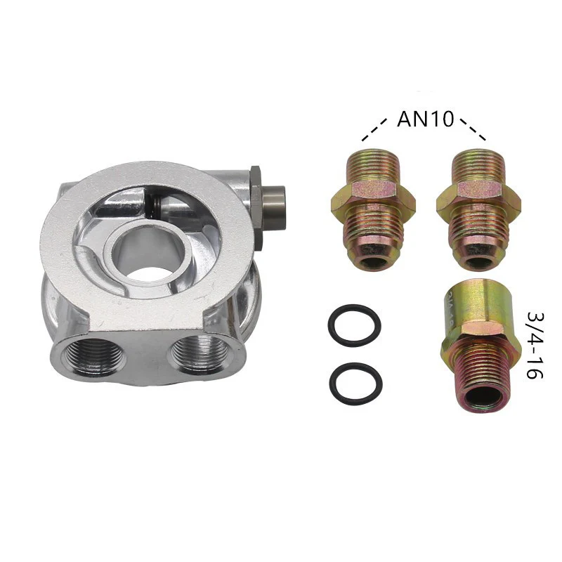 

Oil Cooler Filter Sandwich Plate + Thermostat Adaptor AN10 Fittings 3/4" 16-UNF /Oil Filter/Oil Adapter TT100564